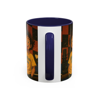Vibrant Accent Coffee Mug, Fun Coffee Cup, Gift for Friends, Unique Drinkware, Music Studio Decor, Teen Gift Idea