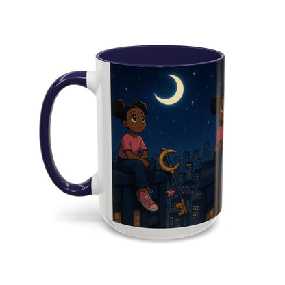 Nighttime Dreamer Coffee Mug, Inspirational Mug, Cute Illustration Mug, Gift for Her, Cozy Drinkware, Nighttime Vibes