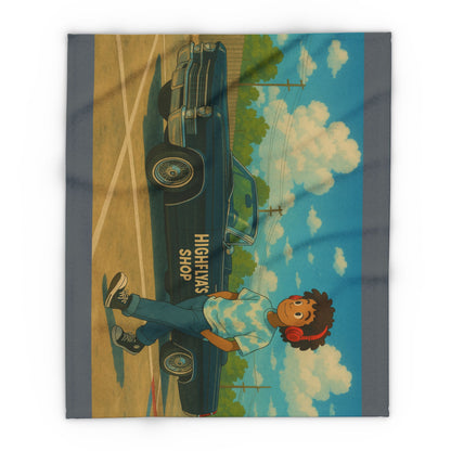 Highflya's Vintage Car Arctic Fleece Blanket - Cozy, Retro-Inspired Throw for Car Lovers