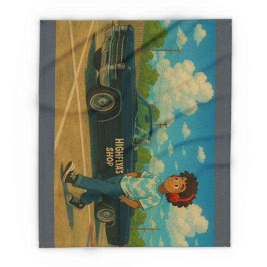 Highflya's Vintage Car Arctic Fleece Blanket - Cozy, Retro-Inspired Throw for Car Lovers