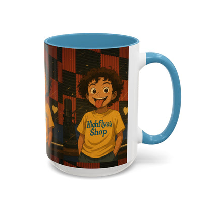 Vibrant Accent Coffee Mug, Fun Coffee Cup, Gift for Friends, Unique Drinkware, Music Studio Decor, Teen Gift Idea