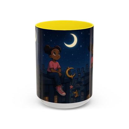 Nighttime Dreamer Coffee Mug, Inspirational Mug, Cute Illustration Mug, Gift for Her, Cozy Drinkware, Nighttime Vibes