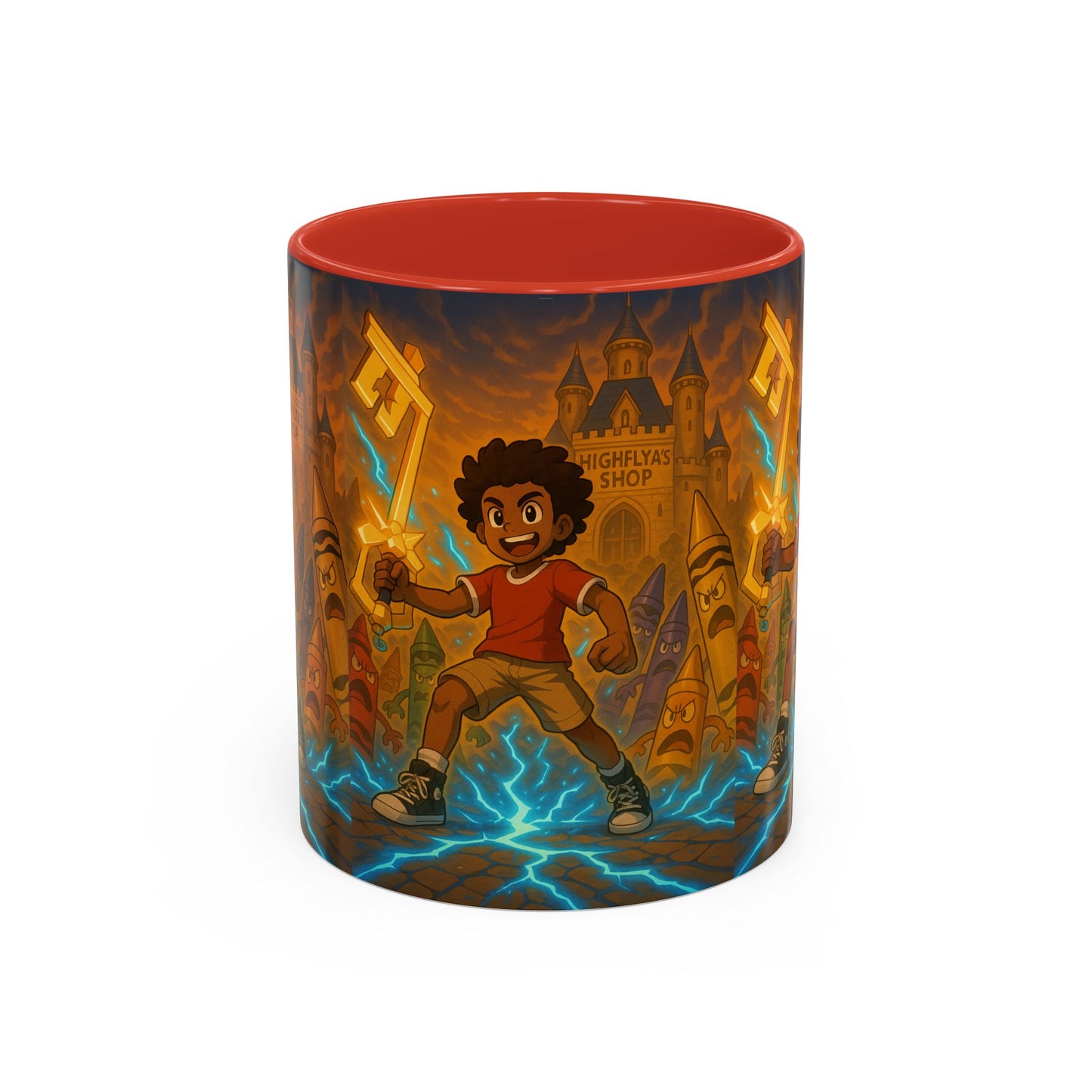 Electric Adventure Coffee Mug, Kids' Gift, Art Mug, Fun Drinkware, Fantasy Theme, Birthday Present