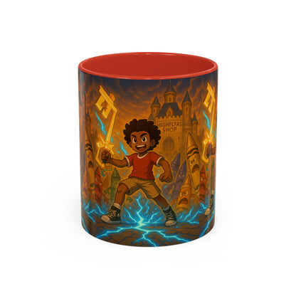 Electric Adventure Coffee Mug, Kids' Gift, Art Mug, Fun Drinkware, Fantasy Theme, Birthday Present