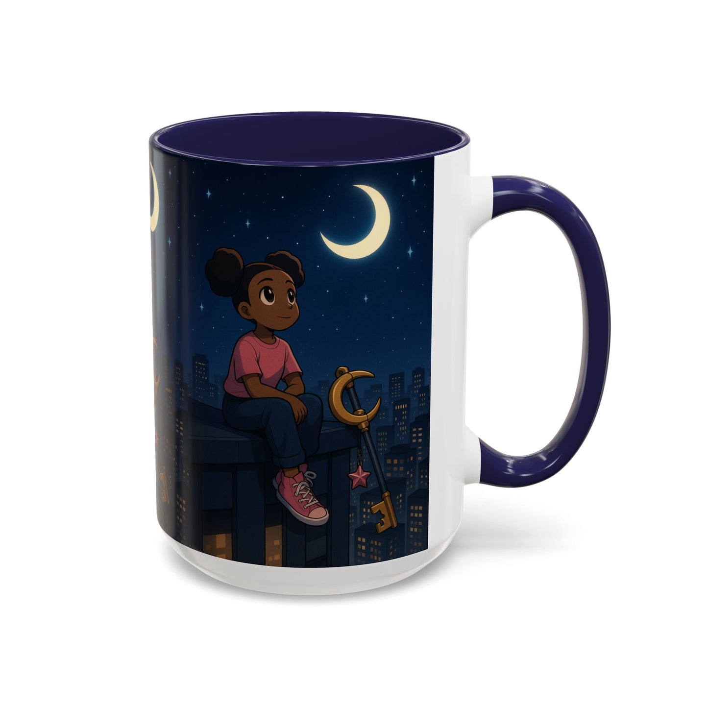 Nighttime Dreamer Coffee Mug, Inspirational Mug, Cute Illustration Mug, Gift for Her, Cozy Drinkware, Nighttime Vibes
