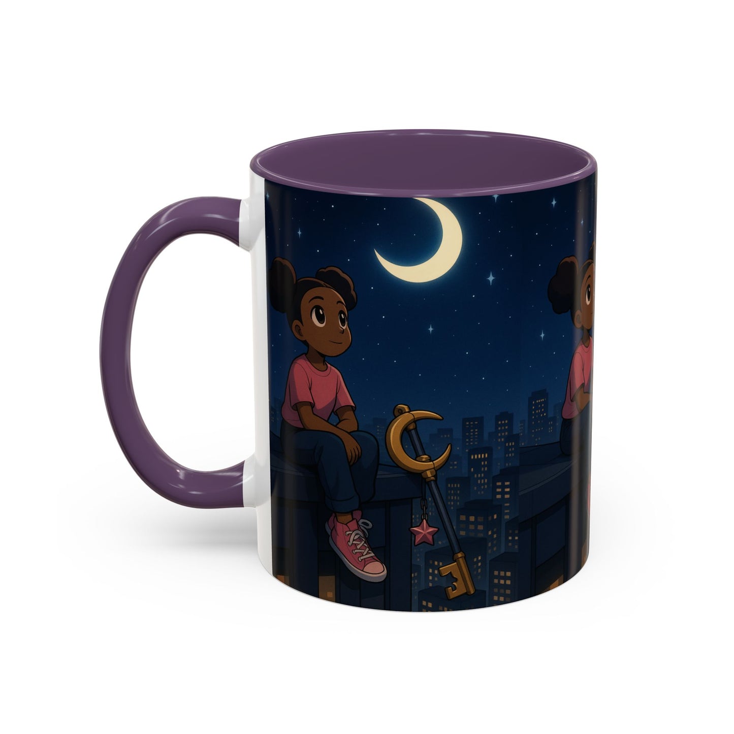 Nighttime Dreamer Coffee Mug, Inspirational Mug, Cute Illustration Mug, Gift for Her, Cozy Drinkware, Nighttime Vibes
