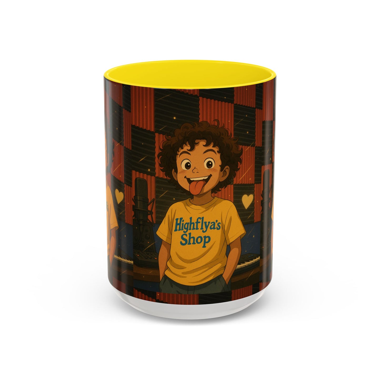 Vibrant Accent Coffee Mug, Fun Coffee Cup, Gift for Friends, Unique Drinkware, Music Studio Decor, Teen Gift Idea