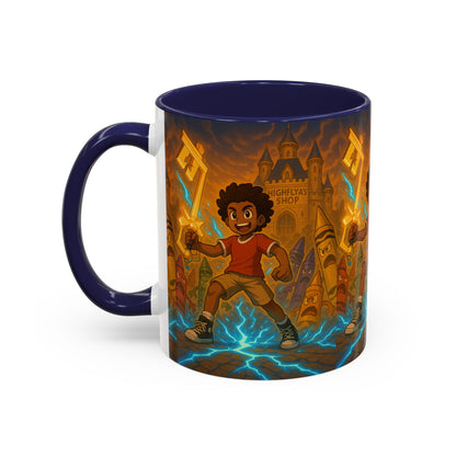 Electric Adventure Coffee Mug, Kids' Gift, Art Mug, Fun Drinkware, Fantasy Theme, Birthday Present