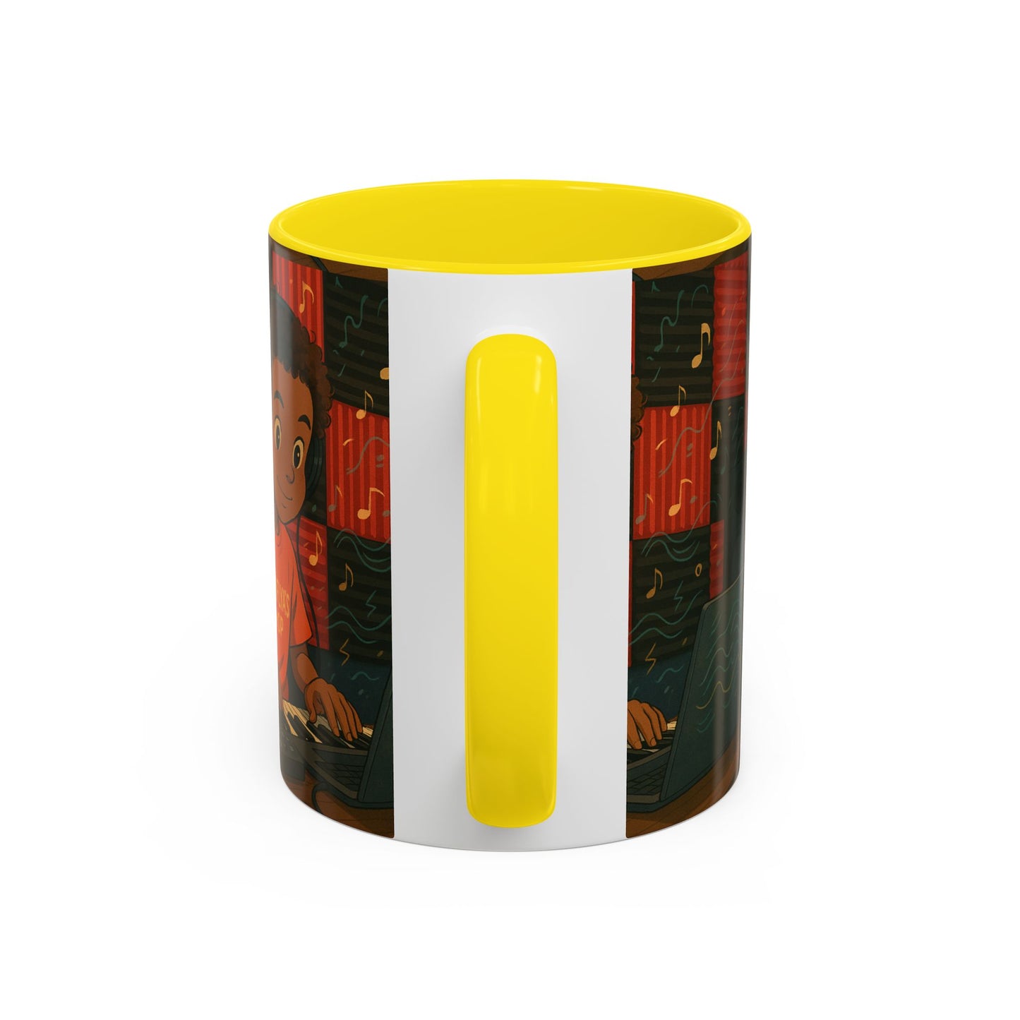 Musical Vibes Accent Coffee Mug - Perfect Gift for Music Lovers, Studio Enthusiasts, and Creative Minds, Personalized Drinkware