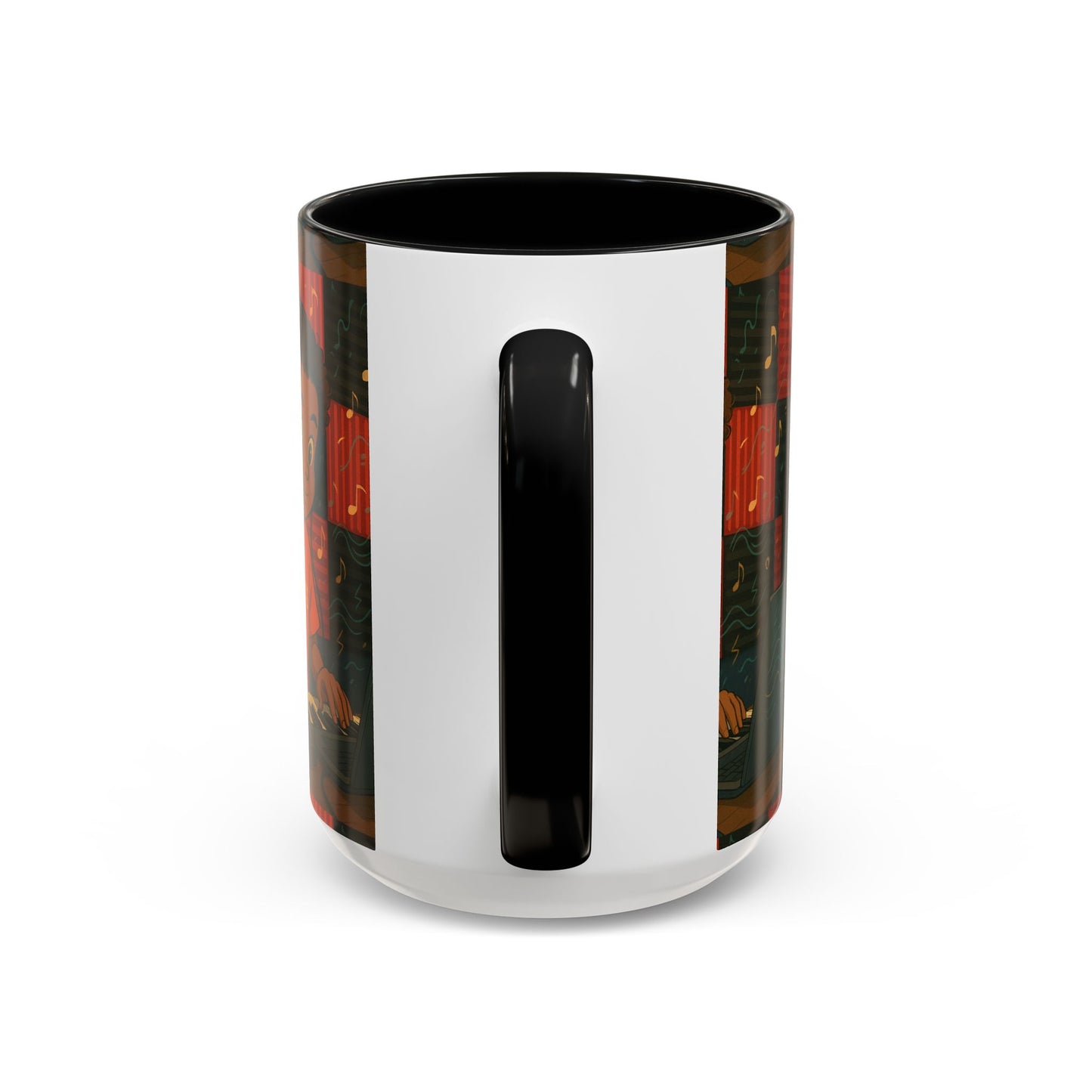 Musical Vibes Accent Coffee Mug - Perfect Gift for Music Lovers, Studio Enthusiasts, and Creative Minds, Personalized Drinkware