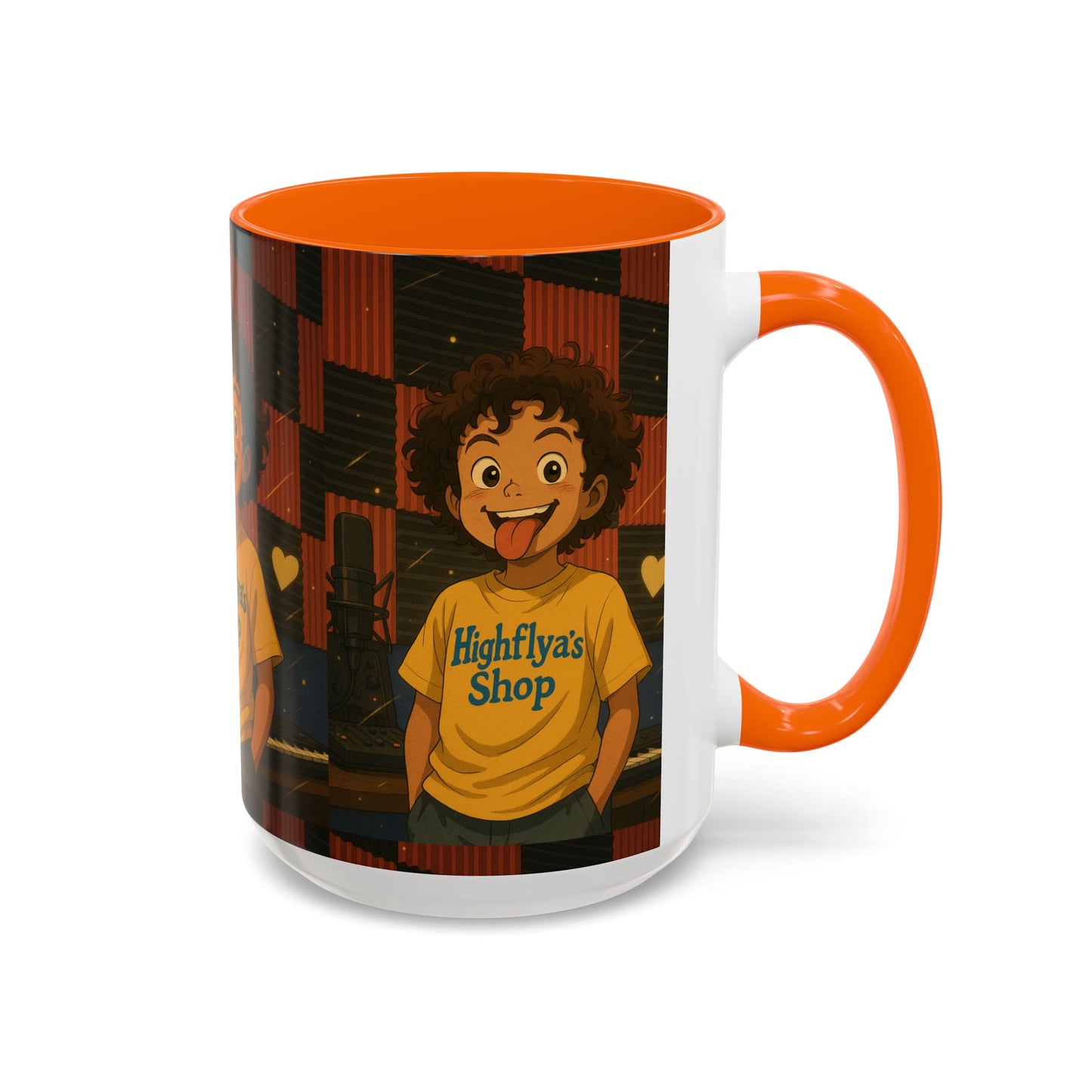 Vibrant Accent Coffee Mug, Fun Coffee Cup, Gift for Friends, Unique Drinkware, Music Studio Decor, Teen Gift Idea