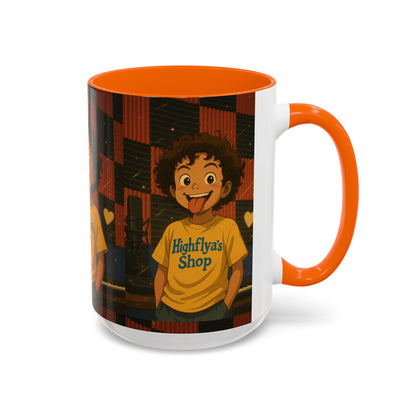 Vibrant Accent Coffee Mug, Fun Coffee Cup, Gift for Friends, Unique Drinkware, Music Studio Decor, Teen Gift Idea