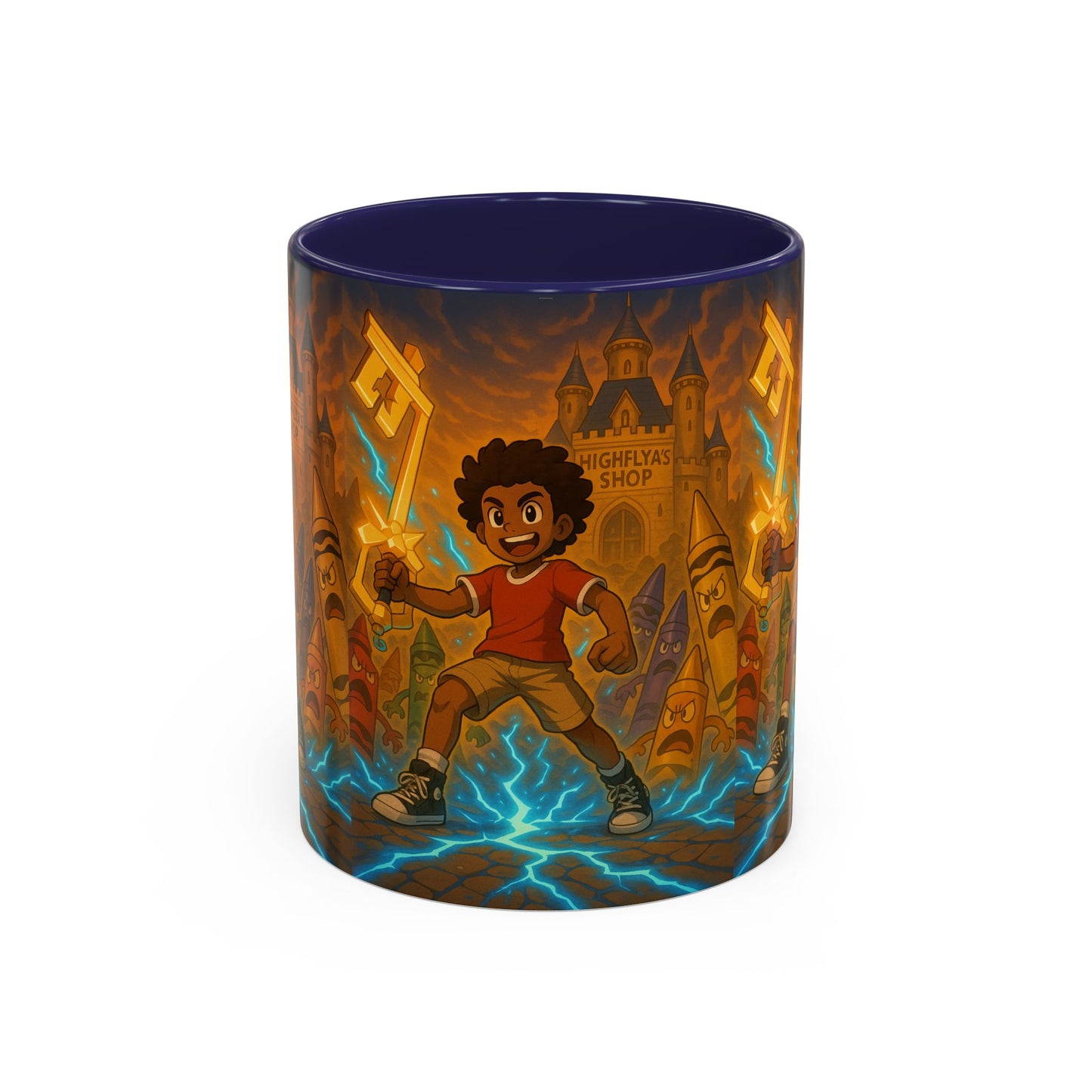 Electric Adventure Coffee Mug, Kids' Gift, Art Mug, Fun Drinkware, Fantasy Theme, Birthday Present