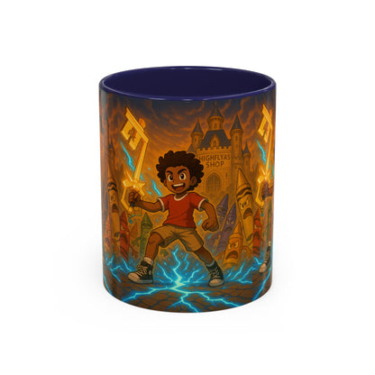 Electric Adventure Coffee Mug, Kids' Gift, Art Mug, Fun Drinkware, Fantasy Theme, Birthday Present
