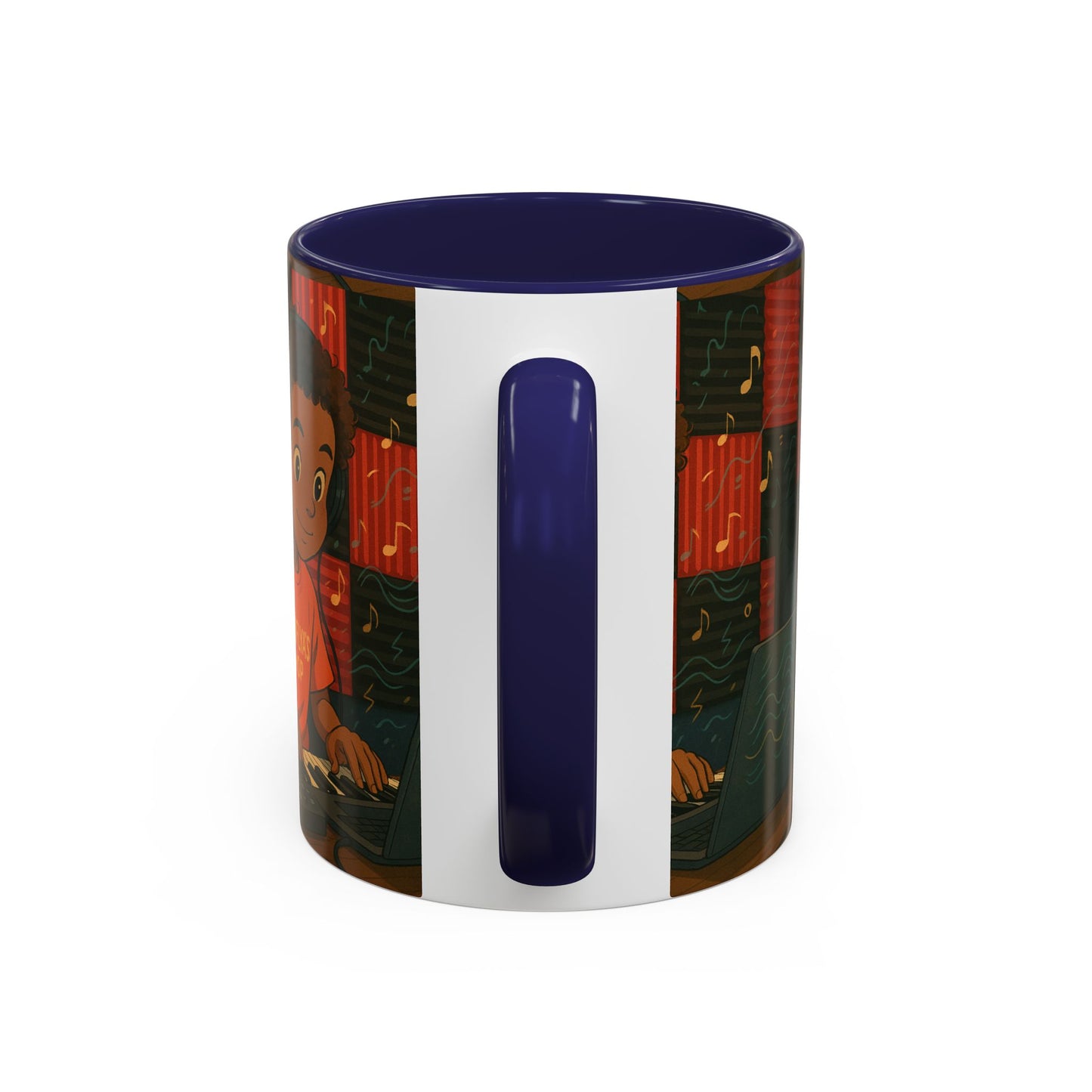 Musical Vibes Accent Coffee Mug - Perfect Gift for Music Lovers, Studio Enthusiasts, and Creative Minds, Personalized Drinkware