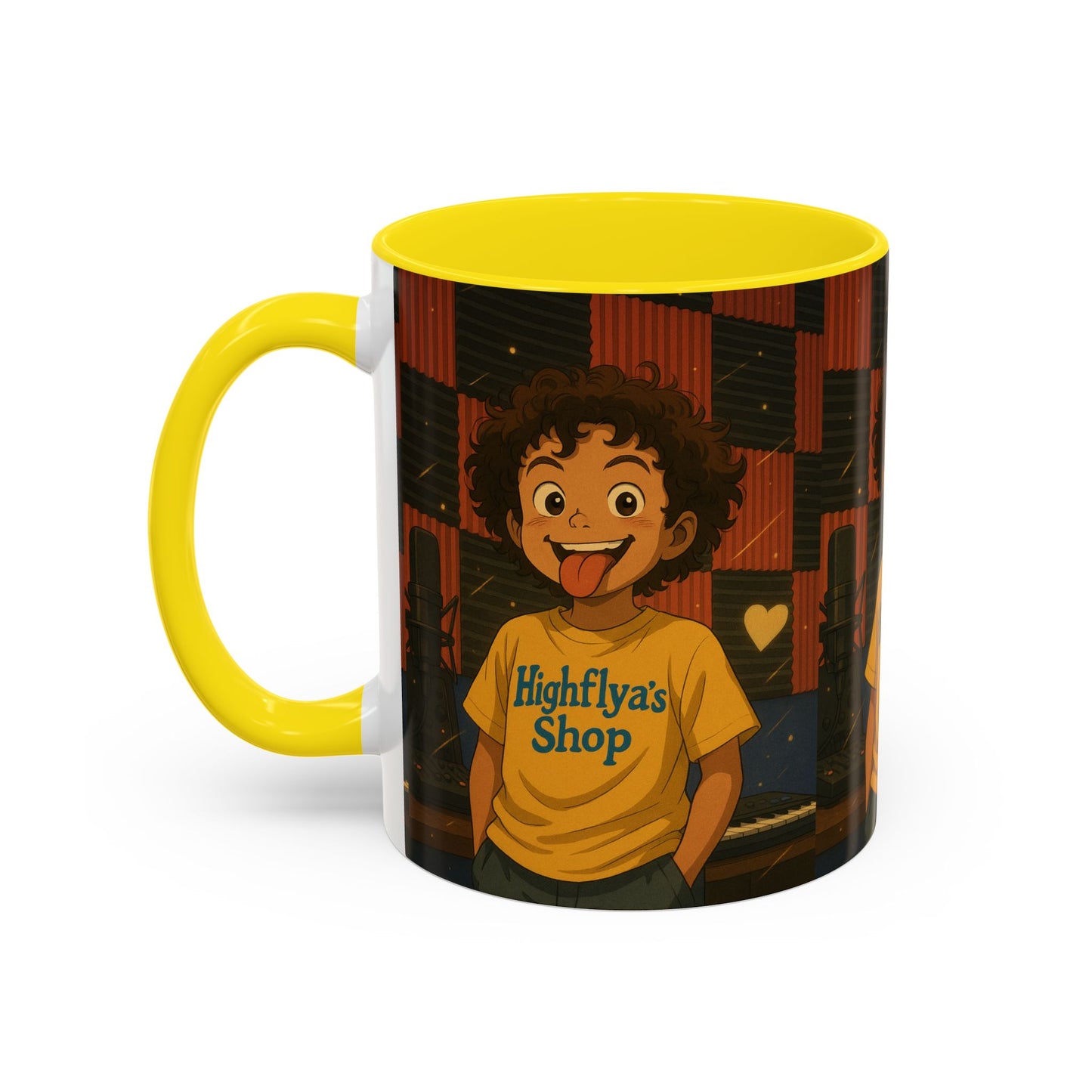 Vibrant Accent Coffee Mug, Fun Coffee Cup, Gift for Friends, Unique Drinkware, Music Studio Decor, Teen Gift Idea