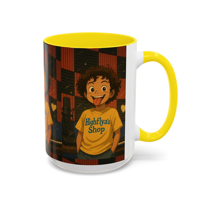 Vibrant Accent Coffee Mug, Fun Coffee Cup, Gift for Friends, Unique Drinkware, Music Studio Decor, Teen Gift Idea