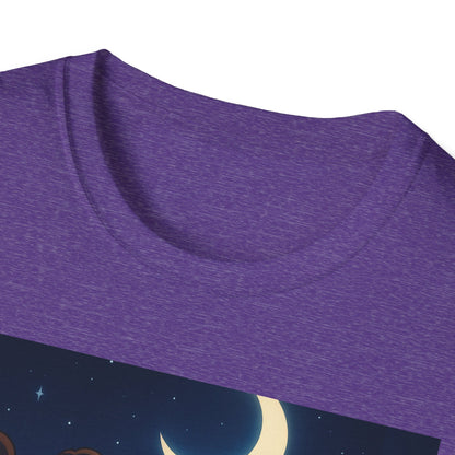 Dreamy Night Unisex T-Shirt, Cozy Graphic Tee, Moon and Stars Design, Unique Gift, Casual Outfit, Softstyle Apparel