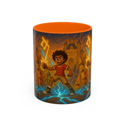Electric Adventure Coffee Mug, Kids' Gift, Art Mug, Fun Drinkware, Fantasy Theme, Birthday Present