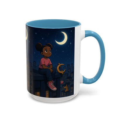Nighttime Dreamer Coffee Mug, Inspirational Mug, Cute Illustration Mug, Gift for Her, Cozy Drinkware, Nighttime Vibes