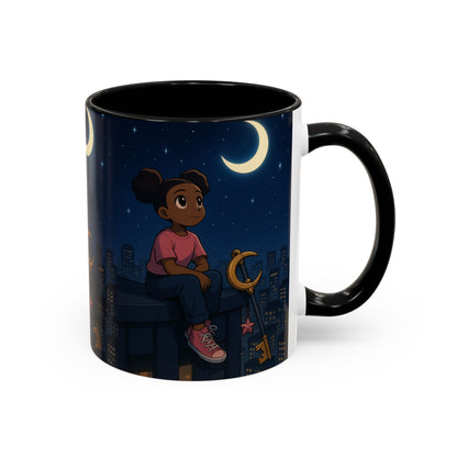 Nighttime Dreamer Coffee Mug, Inspirational Mug, Cute Illustration Mug, Gift for Her, Cozy Drinkware, Nighttime Vibes