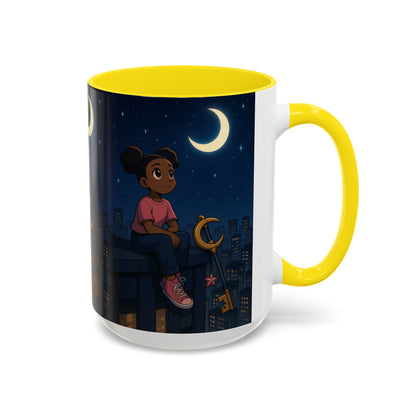 Nighttime Dreamer Coffee Mug, Inspirational Mug, Cute Illustration Mug, Gift for Her, Cozy Drinkware, Nighttime Vibes
