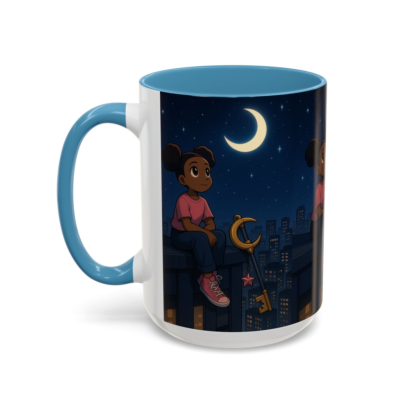 Nighttime Dreamer Coffee Mug, Inspirational Mug, Cute Illustration Mug, Gift for Her, Cozy Drinkware, Nighttime Vibes
