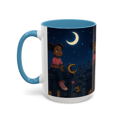 Nighttime Dreamer Coffee Mug, Inspirational Mug, Cute Illustration Mug, Gift for Her, Cozy Drinkware, Nighttime Vibes