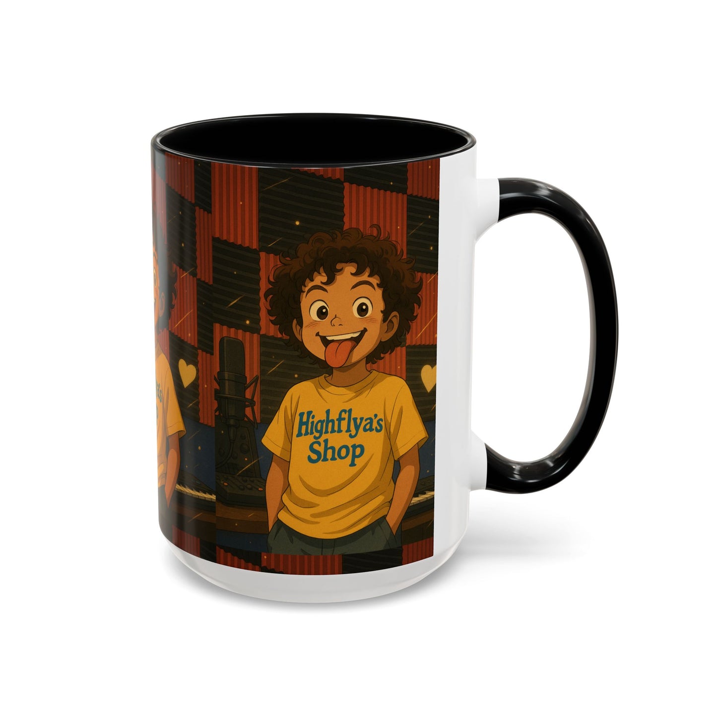 Vibrant Accent Coffee Mug, Fun Coffee Cup, Gift for Friends, Unique Drinkware, Music Studio Decor, Teen Gift Idea