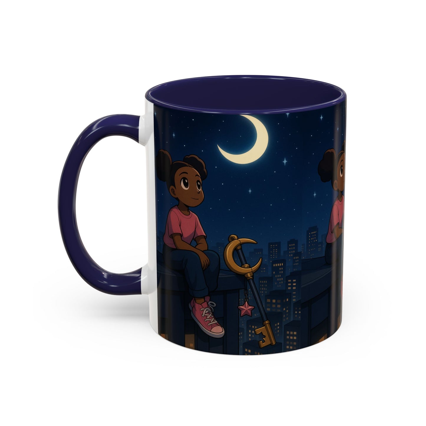 Nighttime Dreamer Coffee Mug, Inspirational Mug, Cute Illustration Mug, Gift for Her, Cozy Drinkware, Nighttime Vibes