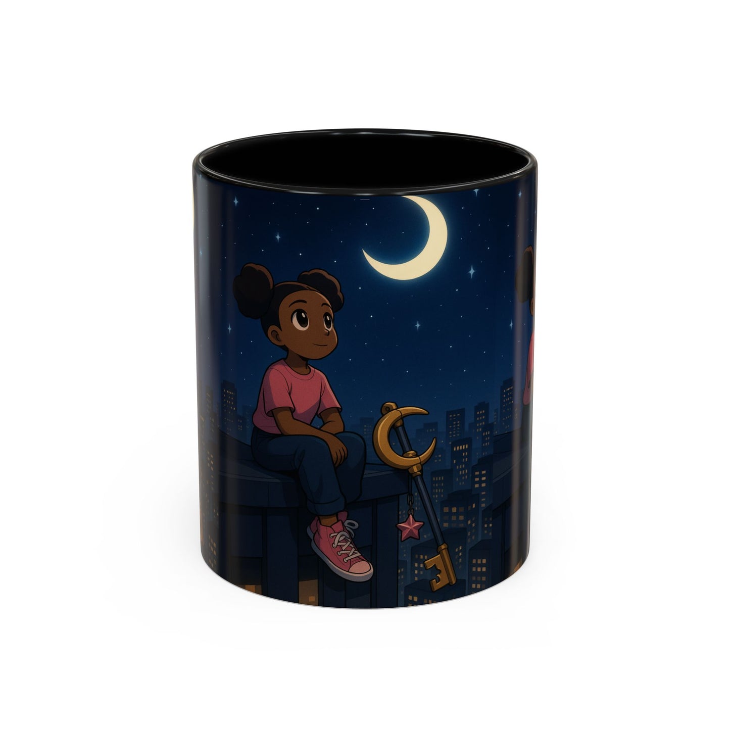 Nighttime Dreamer Coffee Mug, Inspirational Mug, Cute Illustration Mug, Gift for Her, Cozy Drinkware, Nighttime Vibes