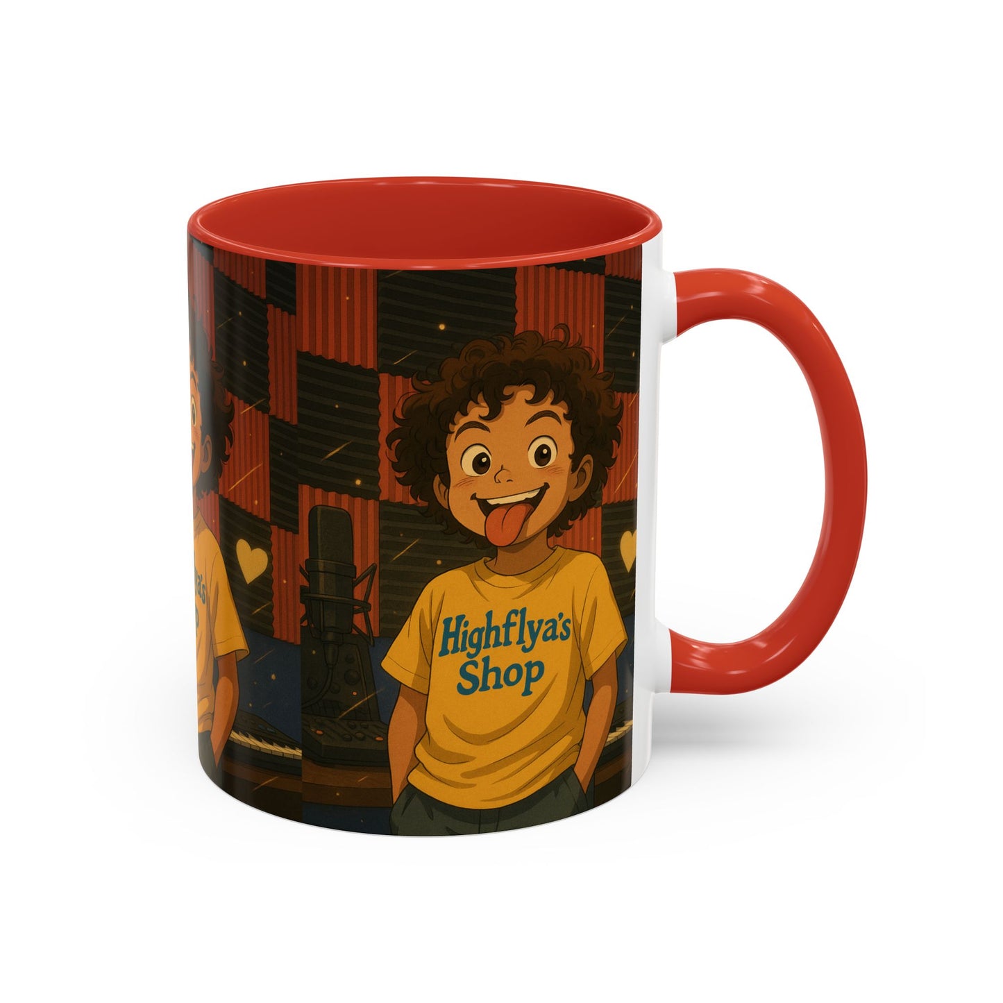 Vibrant Accent Coffee Mug, Fun Coffee Cup, Gift for Friends, Unique Drinkware, Music Studio Decor, Teen Gift Idea