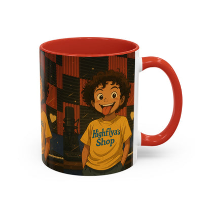 Vibrant Accent Coffee Mug, Fun Coffee Cup, Gift for Friends, Unique Drinkware, Music Studio Decor, Teen Gift Idea