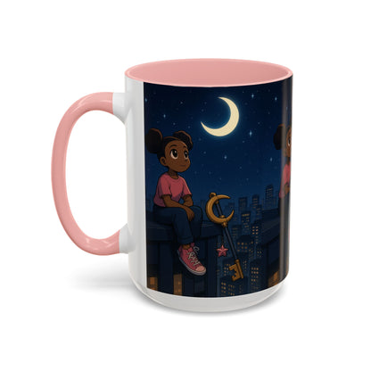 Nighttime Dreamer Coffee Mug, Inspirational Mug, Cute Illustration Mug, Gift for Her, Cozy Drinkware, Nighttime Vibes